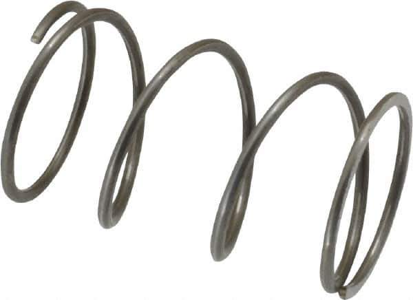 Value Collection - 0.6" OD, 0.041" Wire, 1" Free Length, Music Wire Compression Stock Springs Spring - 7.8 Lb Spring Rating - Exact Tool & Supply