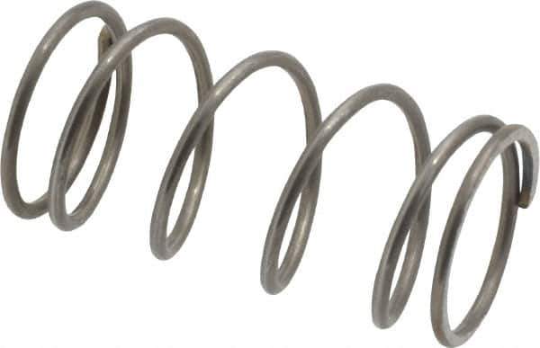 Value Collection - 0.6" OD, 0.047" Wire, 1-1/4" Free Length, Music Wire Compression Stock Springs Spring - 9.56 Lb Spring Rating - Exact Tool & Supply