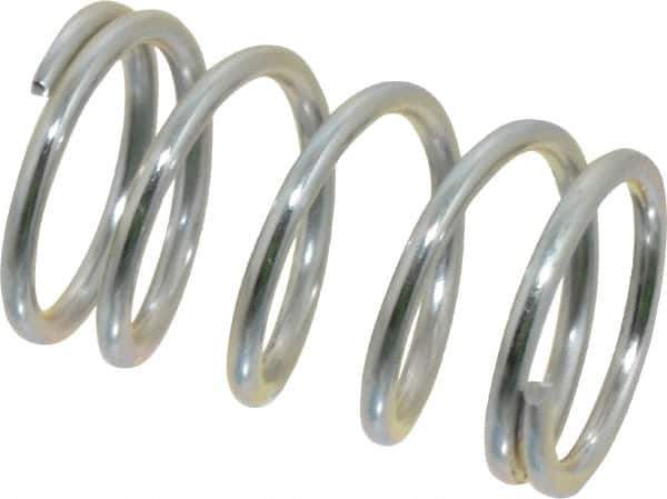 Value Collection - 0.6" OD, 0.062" Wire, 1" Free Length, Music Wire Compression Stock Springs Spring - 31.8 Lb Spring Rating - Exact Tool & Supply