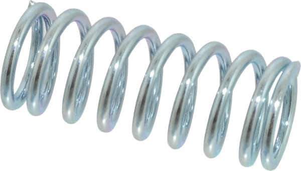 Value Collection - 0.6" OD, 0.072" Wire, 1-1/2" Free Length, Music Wire Compression Stock Springs Spring - 35.89 Lb Spring Rating - Exact Tool & Supply