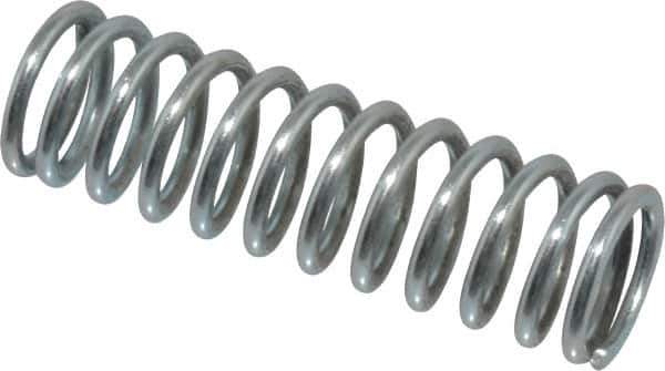 Value Collection - 0.6" OD, 0.072" Wire, 2" Free Length, Music Wire Compression Stock Springs Spring - 26.22 Lb Spring Rating - Exact Tool & Supply