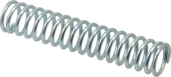 Value Collection - 0.6" OD, 0.072" Wire, 3" Free Length, Music Wire Compression Stock Springs Spring - 17.04 Lb Spring Rating - Exact Tool & Supply