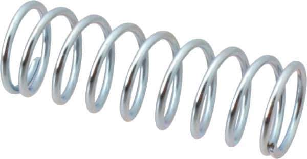 Value Collection - 0.85" OD, 0.08" Wire, 2-1/2" Free Length, Music Wire Compression Stock Springs Spring - 16.6 Lb Spring Rating - Exact Tool & Supply