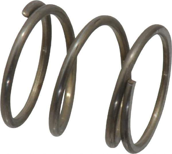 Value Collection - 0.975" OD, 0.08" Wire, 1" Free Length, Music Wire Compression Stock Springs Spring - 37.8 Lb Spring Rating - Exact Tool & Supply
