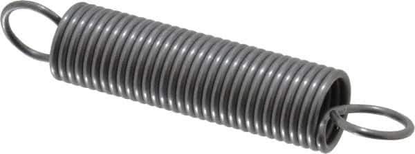 Made in USA - 3/8" OD, 3.51 Lb Max Load, 3.89" Max Ext Len, 0.041" Wire Diam Spring - 3.69 Lb/In Rating, 1.35 Lb Init Tension, 2" Free Length - Exact Tool & Supply