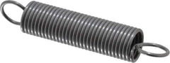 Made in USA - 3/8" OD, 3.51 Lb Max Load, 3.89" Max Ext Len, 0.041" Wire Diam Spring - 3.69 Lb/In Rating, 1.35 Lb Init Tension, 2" Free Length - Exact Tool & Supply