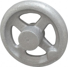 Morton Machine Works - 4", 4 Spoke Straight Handwheel - 1.3" Hub, Aluminum, Plain Finish - Exact Tool & Supply