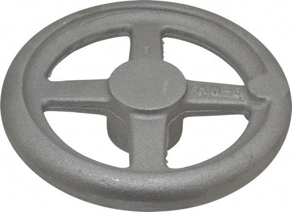 Morton Machine Works - 6", 4 Spoke Straight Handwheel - 1.6" Hub, Aluminum, Plain Finish - Exact Tool & Supply