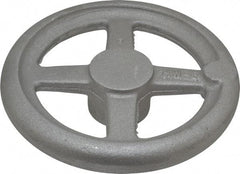 Morton Machine Works - 6", 4 Spoke Straight Handwheel - 1.6" Hub, Aluminum, Plain Finish - Exact Tool & Supply