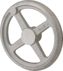 Morton Machine Works - 8", 4 Spoke Straight Handwheel - 1.9" Hub, Aluminum, Plain Finish - Exact Tool & Supply