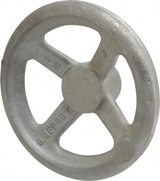 Morton Machine Works - 6", 4 Spoke Offset Handwheel - 1.6" Hub, Aluminum, Plain Finish - Exact Tool & Supply