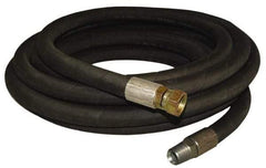 Made in USA - 25' Long, 1/2" Fitting, Boss Female x Male Fitting, -40 to 212°F, Nitrile High Temp & High Pressure Hose - 1/2" Inside x 1" Outside Diam, Black, 1,000 psi - Exact Tool & Supply