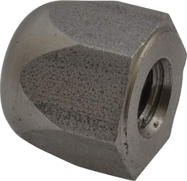 Morton Machine Works - 3/8-16" UNC, 3/4" Width Across Flats, Uncoated, Stainless Steel Acorn Nut - 3/4" Overall Height, Grade 303, TCMAI - Exact Tool & Supply