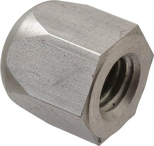 Morton Machine Works - 1/2-13" UNC, 7/8" Width Across Flats, Uncoated, Stainless Steel Acorn Nut - 15/16" Overall Height, Grade 303, TCMAI - Exact Tool & Supply