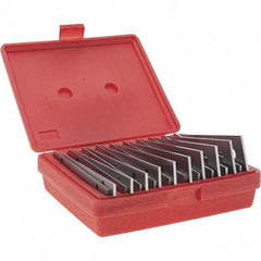 Value Collection - 20 Piece, 6 Inch Long x 1/8 Inch Thick, Alloy Steel Thin Parallel Set - 1/2 to 1-5/8 Inch High, 0.001 Inch Accuracy, 50-54 RC Hardness - Exact Tool & Supply