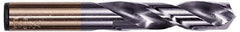 Hertel - 0.386" 135° Spiral Flute Cobalt Screw Machine Drill Bit - TiAlN Finish, Right Hand Cut, 1-7/8" Flute Length, 3-1/4" OAL, Split Point, Straight Shank - Exact Tool & Supply