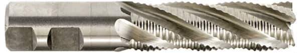 Niagara Cutter - 1-1/2" Diam, Coarse Pitch, 8" LOC, 6 Flute Cobalt Roughing Square End Mill - Uncoated, 10-1/2" OAL, 1-1/4" Shank Diam, Single End, 30° Helix - Exact Tool & Supply