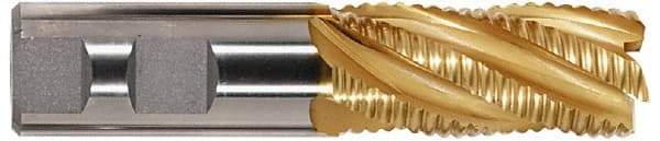 Hertel - 2" Diam, Fine Pitch, 4" LOC, 8 Flute Cobalt Roughing Square End Mill - TiCN Finish, 6-1/2" OAL, 1-1/4" Shank Diam, Single End, 30° Helix - Exact Tool & Supply