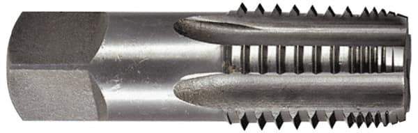 Hertel - 1-1/4 - 11-1/2 NPTF Thread, 5 Flute Short Projection Standard Pipe Tap - 4" OAL, 1-3/4" Thread Length, 1-5/16" Shank Diam, Bright Finish, High Speed Steel - Exact Tool & Supply
