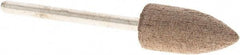 Grier Abrasives - 3/8" Head Diam x 3/4" Thickness, B52, Pointed End, Aluminum Oxide Mounted Point - Tan, Fine Grade, 120 Grit, 45,370 RPM - Exact Tool & Supply