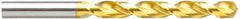 Guhring - 12mm 130° High Speed Steel Jobber Drill - TiN Finish, Right Hand Cut, Parabolic Flute, Straight Shank, 5-15/16" OAL, Standard Point - Exact Tool & Supply