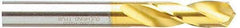 Guhring - 0.3543" 130° Parabolic Flute Cobalt Screw Machine Drill Bit - TiN Finish, Right Hand Cut, 40mm Flute Length, 84mm OAL, Standard Point, Straight Shank - Exact Tool & Supply