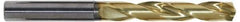 Guhring - 5.3mm 140° Solid Carbide Jobber Drill - TiN Finish, Right Hand Cut, Spiral Flute, Straight Shank, 82mm OAL, SF Point - Exact Tool & Supply