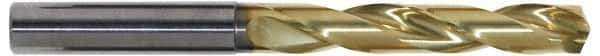 Guhring - 6.4mm 140° Solid Carbide Jobber Drill - TiN Finish, Right Hand Cut, Spiral Flute, Straight Shank, 3.58" OAL, SF Point - Exact Tool & Supply