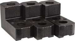 H & R Manufacturing - 10 to 11" Chuck Diam Compatibility, Case Hardened Steel 1.5mm x 60° Serrated Hard Lathe Top Jaws - 1 Step, 0.63" Groove Width, 1-3/4" Wide x 4-1/4" Long x 2-15/32" High - Exact Tool & Supply
