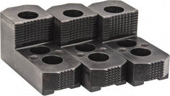 H & R Manufacturing - 12" Max Chuck Diam Compatibility, Case Hardened Steel 1.5mm x 60° Serrated Hard Lathe Top Jaws - 1 Step, 0.827" Groove Width, 2" Wide x 4-7/8" Long x 2-15/32" High - Exact Tool & Supply