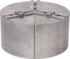 H & R Manufacturing - 8" Chuck Capacity, Tongue & Groove Attachment, Round Soft Lathe Chuck Jaw - 3 Jaws, Aluminum, 1-3/4" Btw Mount Hole Ctrs, 4" Long x 8" Wide x 4" High, 5/16" Groove - Exact Tool & Supply