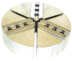 H & R Manufacturing - 12" Chuck Capacity, 1.5mm x 60° Serrated Attachment, Round Soft Lathe Chuck Jaw - 3 Jaws, Aluminum, 1.181" Btw Mount Hole Ctrs, 6" Long x 12" Wide x 4" High, 0.827" Groove, 16mm Fastener - Exact Tool & Supply