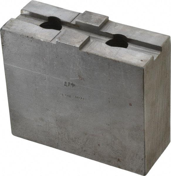 H & R Manufacturing - 10" Chuck Capacity, Tongue & Groove Attachment, Square Soft Lathe Chuck Jaw - Steel, 2.12" Btw Mount Hole Ctrs, 4-1/2" Long x 1-3/4" Wide x 3-7/8" High, 1/2" Groove - Exact Tool & Supply