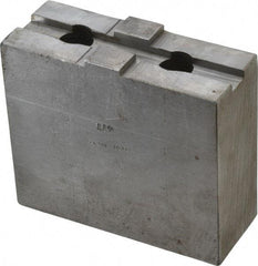 H & R Manufacturing - 10" Chuck Capacity, Tongue & Groove Attachment, Square Soft Lathe Chuck Jaw - Steel, 2.12" Btw Mount Hole Ctrs, 4-1/2" Long x 1-3/4" Wide x 3-7/8" High, 1/2" Groove - Exact Tool & Supply