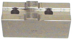 H & R Manufacturing - 8" Chuck Capacity, Tongue & Groove Attachment, Square Soft Lathe Chuck Jaw - Steel, 1-3/4" Btw Mount Hole Ctrs, 3-1/2" Long x 1-1/2" Wide x 3-3/8" High, 5/16" Groove - Exact Tool & Supply