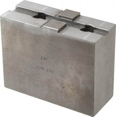 H & R Manufacturing - 12" Chuck Capacity, Tongue & Groove Attachment, Square Soft Lathe Chuck Jaw - Steel, 2-1/2" Btw Mount Hole Ctrs, 4-7/8" Long x 2" Wide x 3-7/8" High, 1/2" Groove - Exact Tool & Supply