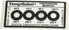 Tempil - 88/93/99/104°C Temp Indicating Label - Exact Tool & Supply