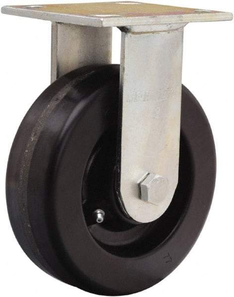 Hamilton - 6" Diam x 2" Wide x 7-1/2" OAH Top Plate Mount Rigid Caster - Phenolic, 900 Lb Capacity, Straight Roller Bearing, 4 x 4-1/2" Plate - Exact Tool & Supply