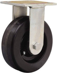 Hamilton - 6" Diam x 2" Wide x 7-1/2" OAH Top Plate Mount Rigid Caster - Phenolic, 900 Lb Capacity, Straight Roller Bearing, 4 x 4-1/2" Plate - Exact Tool & Supply