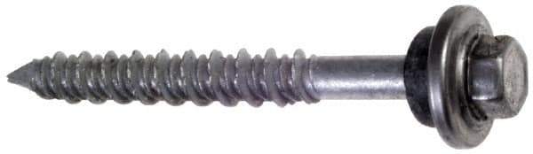 Made in USA - 1/4" Diam, 1-3/4" Length Under Head, Hex Drive, Concrete Screw & Masonry Fastener - Stainless Steel, Silver Climaseal Finish, Includes Drill Bit - Exact Tool & Supply