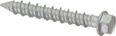 Made in USA - 1/4" Diam, 1-3/4" Length Under Head, Hex Drive, Concrete Screw & Masonry Fastener - Stainless Steel, Climashield Finish, Includes Drill Bit - Exact Tool & Supply