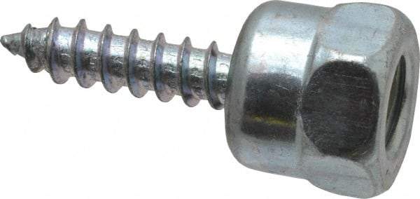 Buildex - 3/8" Zinc-Plated Steel Vertical (End Drilled) Mount Threaded Rod Anchor - 5/8" Diam x 1" Long, 670 Lb Ultimate Pullout, For Use with Wood - Exact Tool & Supply