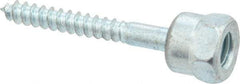Buildex - 3/8" Zinc-Plated Steel Vertical (End Drilled) Mount Threaded Rod Anchor - 5/8" Diam x 2" Long, 1,760 Lb Ultimate Pullout, For Use with Wood - Exact Tool & Supply