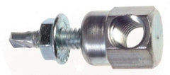 ITW Buildex - 3/8" Zinc-Plated Steel Horizontal (Cross Drilled) Mount Threaded Rod Anchor - 5/8" Diam x 1" Long, 1,900 Lb Ultimate Pullout, For Use with Steel - Exact Tool & Supply