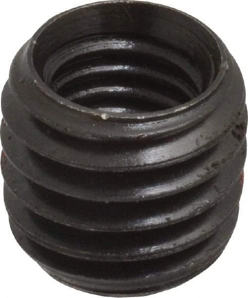 Made in USA - M10x1.50 Internal, 9/16-12 External, Metric Coarse, 33/64" Insert Length, Thread Locking Repair Inserts - Carbon Steel, Oxide Finish, Grade 303 - Exact Tool & Supply