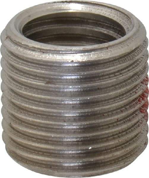 Made in USA - 1/2-13 Internal, 5/8-18 External, UNC, 19/32" Insert Length, Thread Locking Repair Inserts - Stainless Steel, Bright Finish, Grade 303 - Exact Tool & Supply