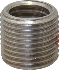 Made in USA - 1/2-13 Internal, 5/8-18 External, UNC, 19/32" Insert Length, Thread Locking Repair Inserts - Stainless Steel, Bright Finish, Grade 303 - Exact Tool & Supply