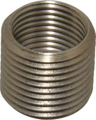 Made in USA - 5/8-18 Internal, 3/4-16 External, UNF, 11/16" Insert Length, Thread Locking Repair Inserts - Stainless Steel, Bright Finish, Grade 303 - Exact Tool & Supply