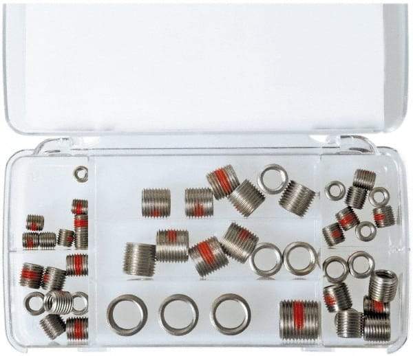 Made in USA - 58 Inserts, M4 - M16 Internal Thread, 1/4-28, 1-8 Metric Coarse, Steel, Thread Repair Kit - Exact Tool & Supply