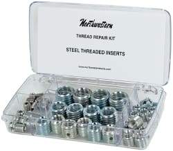 Made in USA - 44 Inserts, #10 - 3/4 Internal Thread, 3/8-16, 1-8 UNC, Steel, Thread Repair Kit - Exact Tool & Supply